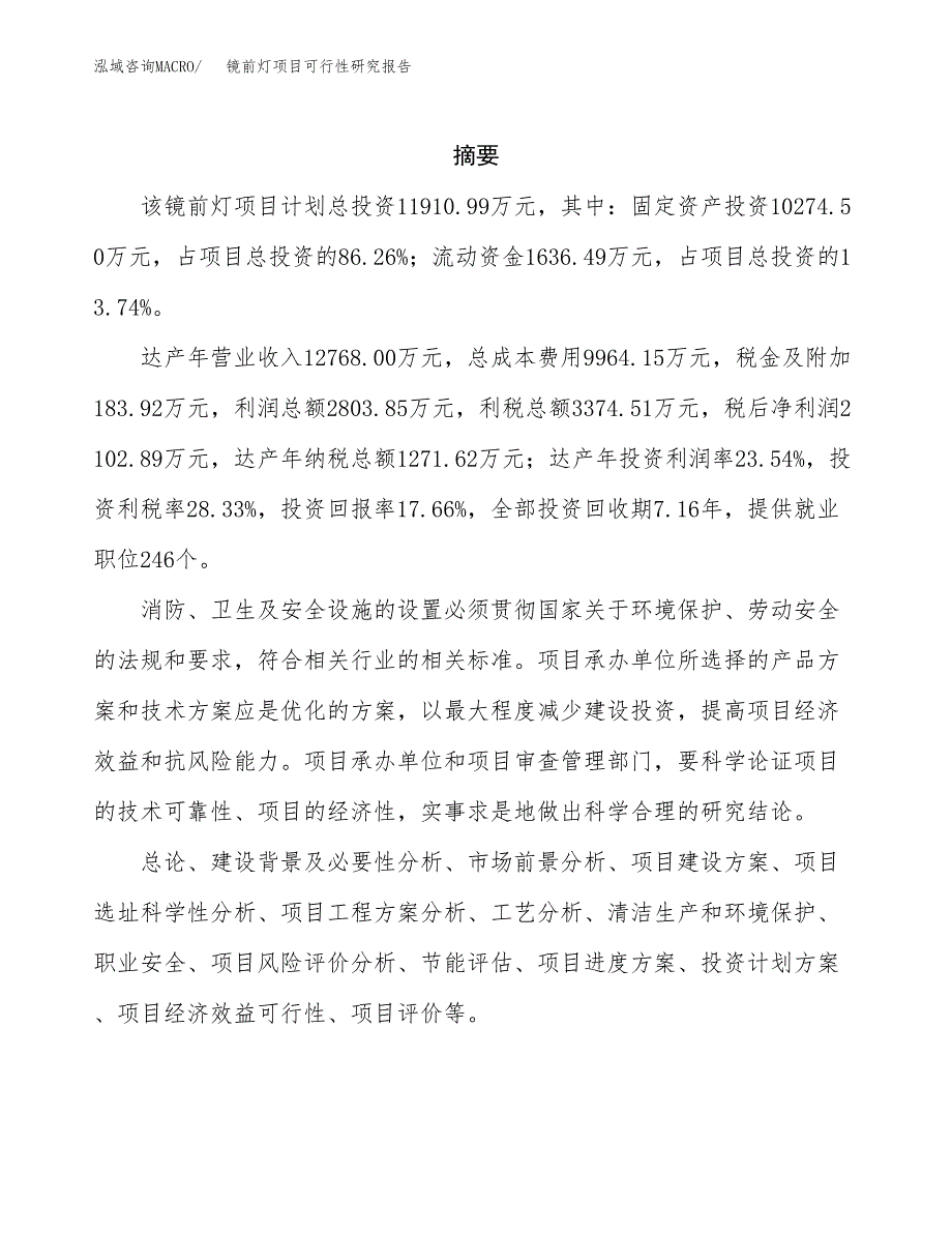 镜前灯项目可行性研究报告（总投资12000万元）（52亩）_第2页