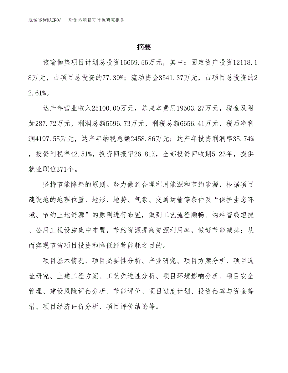 瑜伽垫项目可行性研究报告（总投资16000万元）（73亩）_第2页