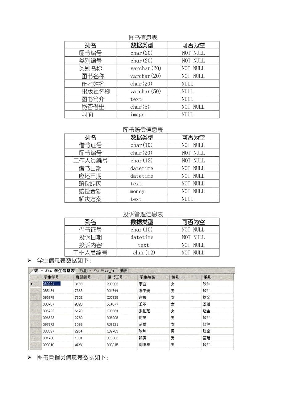 数据库SQL实训设计报告图书管理系统_第5页