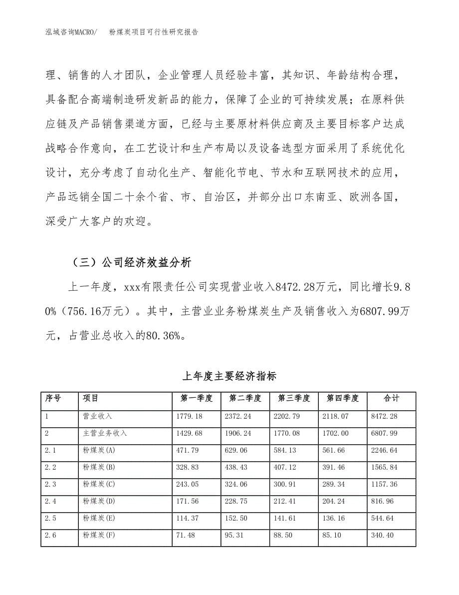 粉煤炭项目可行性研究报告（总投资6000万元）（28亩）_第5页