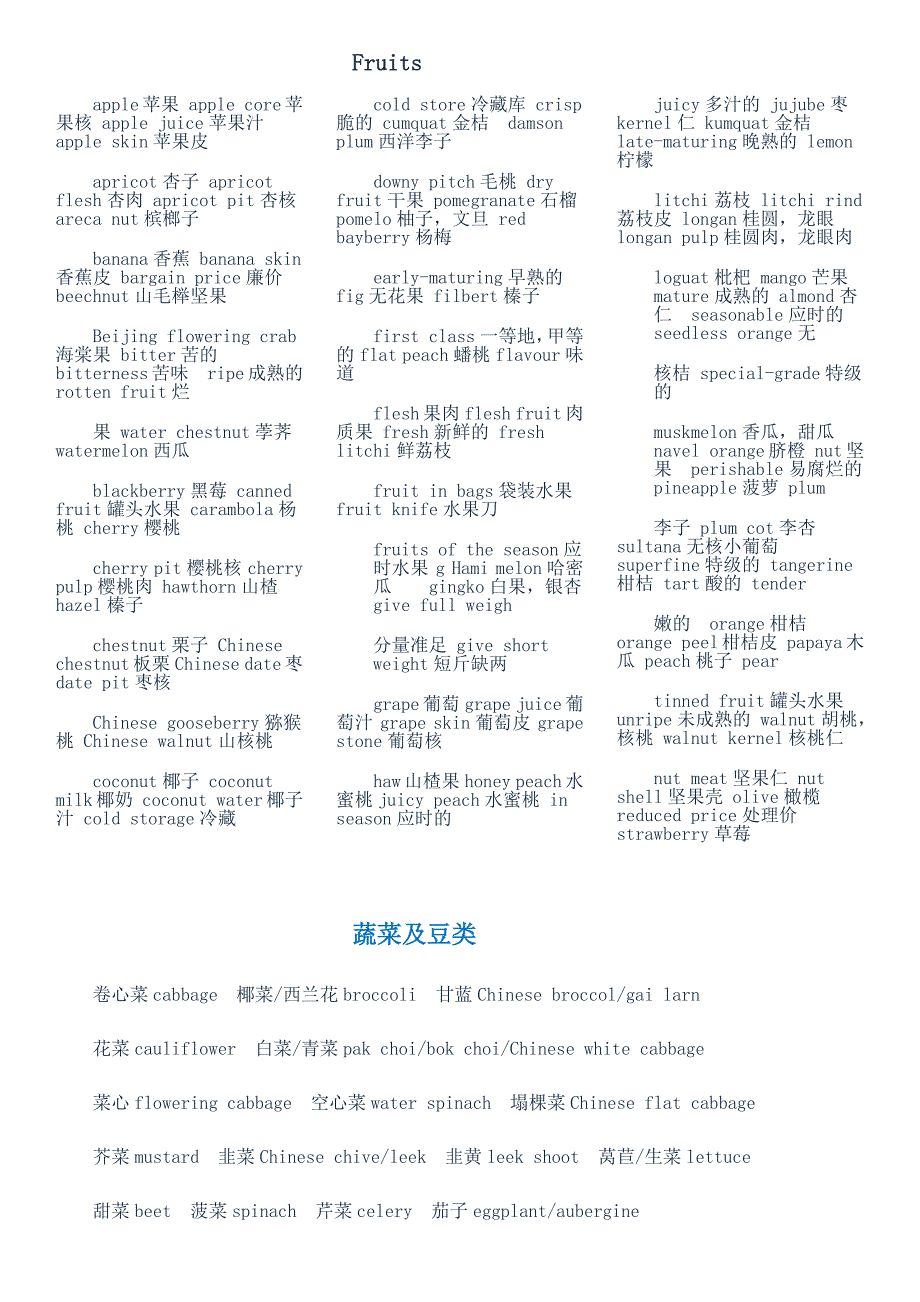 日常生活英语单词分类大全_第1页