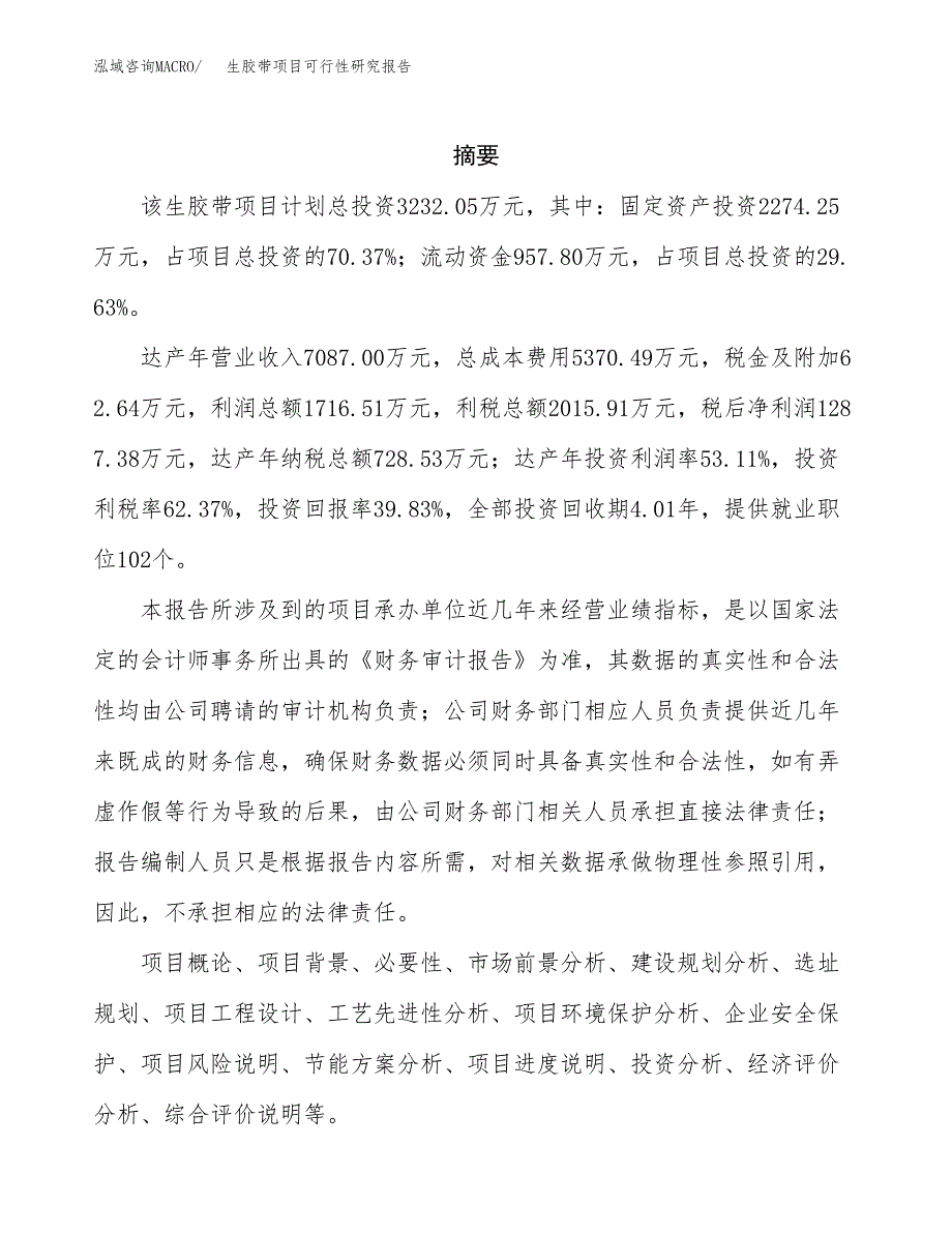 生胶带项目可行性研究报告（总投资3000万元）（13亩）_第2页