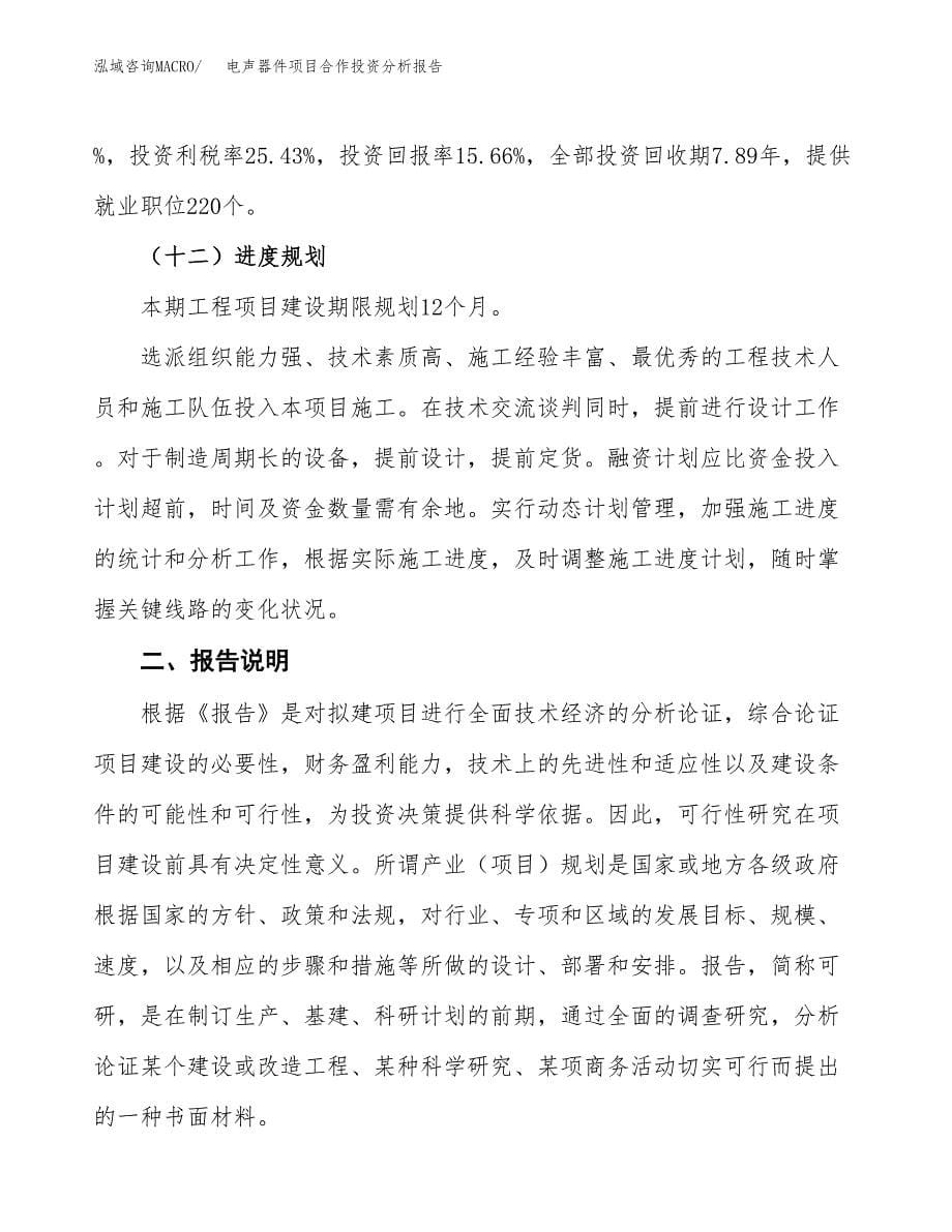 电声器件项目合作投资分析报告(范本).docx_第5页