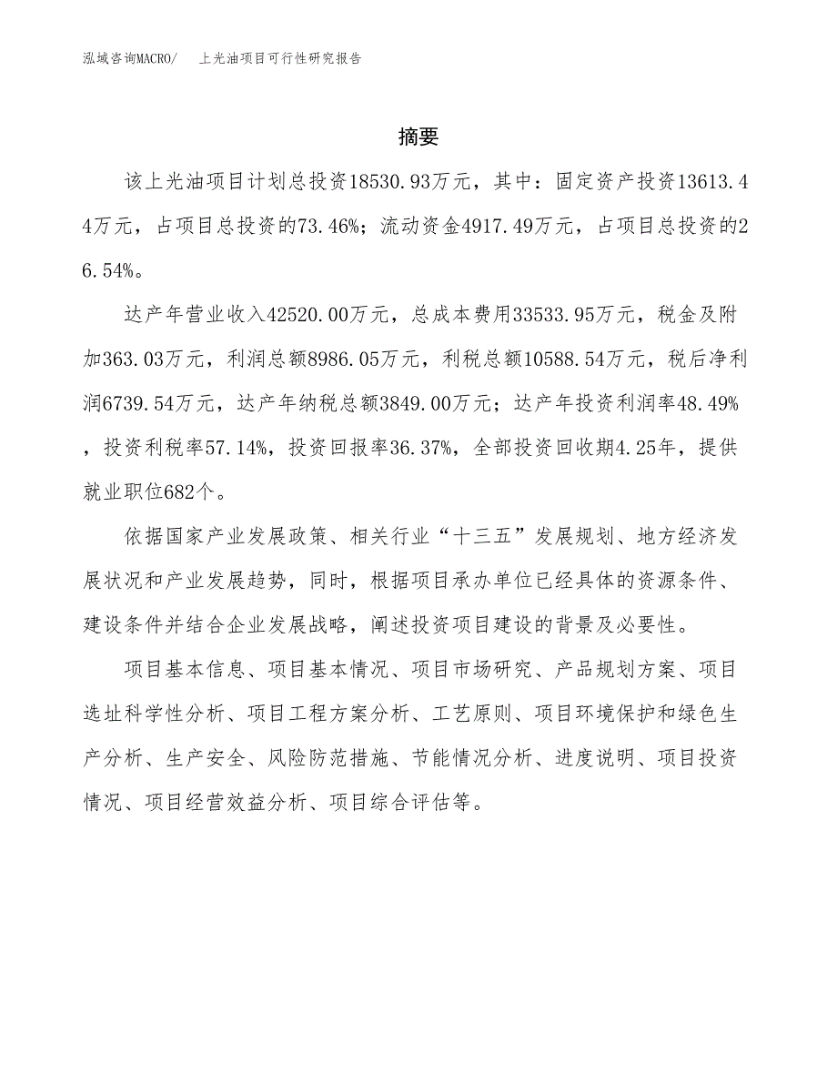 上光油项目可行性研究报告（总投资19000万元）（80亩）_第2页