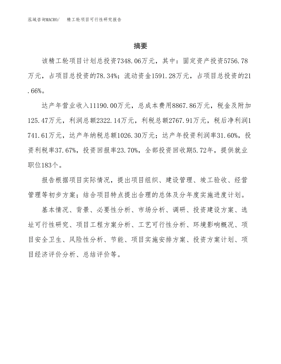 精工轮项目可行性研究报告（总投资7000万元）（33亩）_第2页