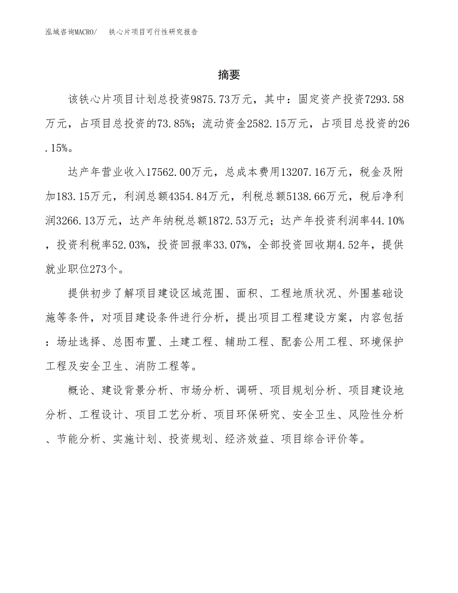 铁心片项目可行性研究报告（总投资10000万元）（42亩）_第2页