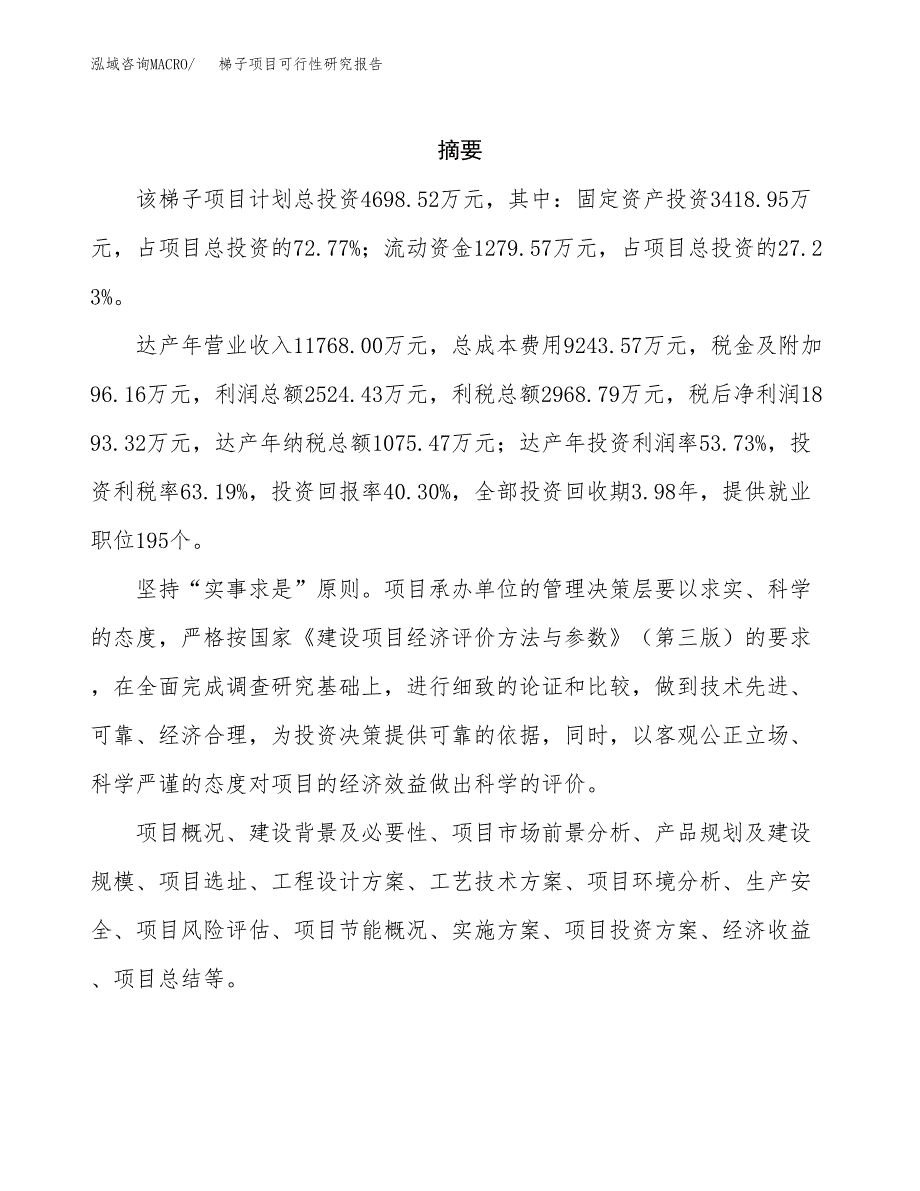 梯子项目可行性研究报告（总投资5000万元）（20亩）_第2页