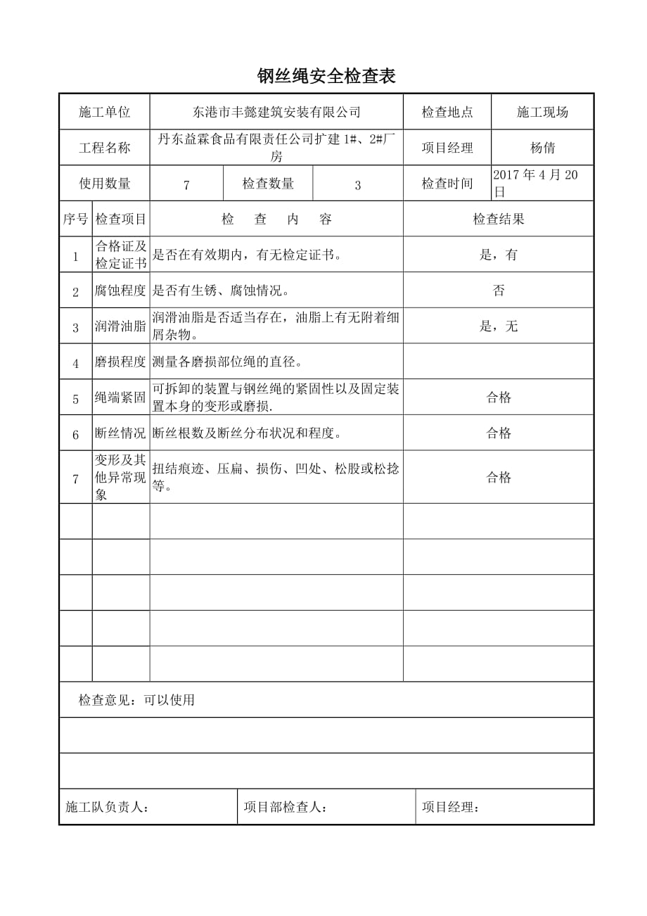 项目施工机械安全用具安全检查表_第3页