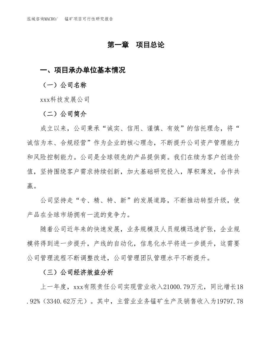 锰矿项目可行性研究报告（总投资16000万元）（67亩）_第5页