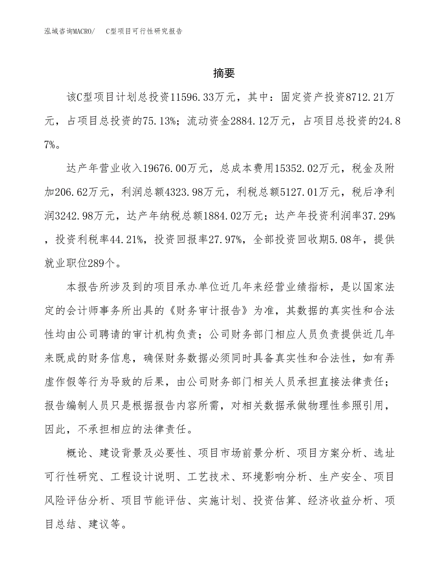 C型项目可行性研究报告（总投资12000万元）（51亩）_第2页