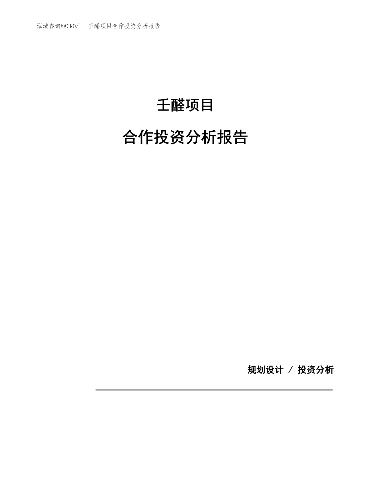 壬醛项目合作投资分析报告(范本).docx_第1页