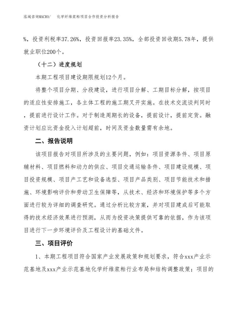 化学纤维浆粕项目合作投资分析报告(范本).docx_第5页