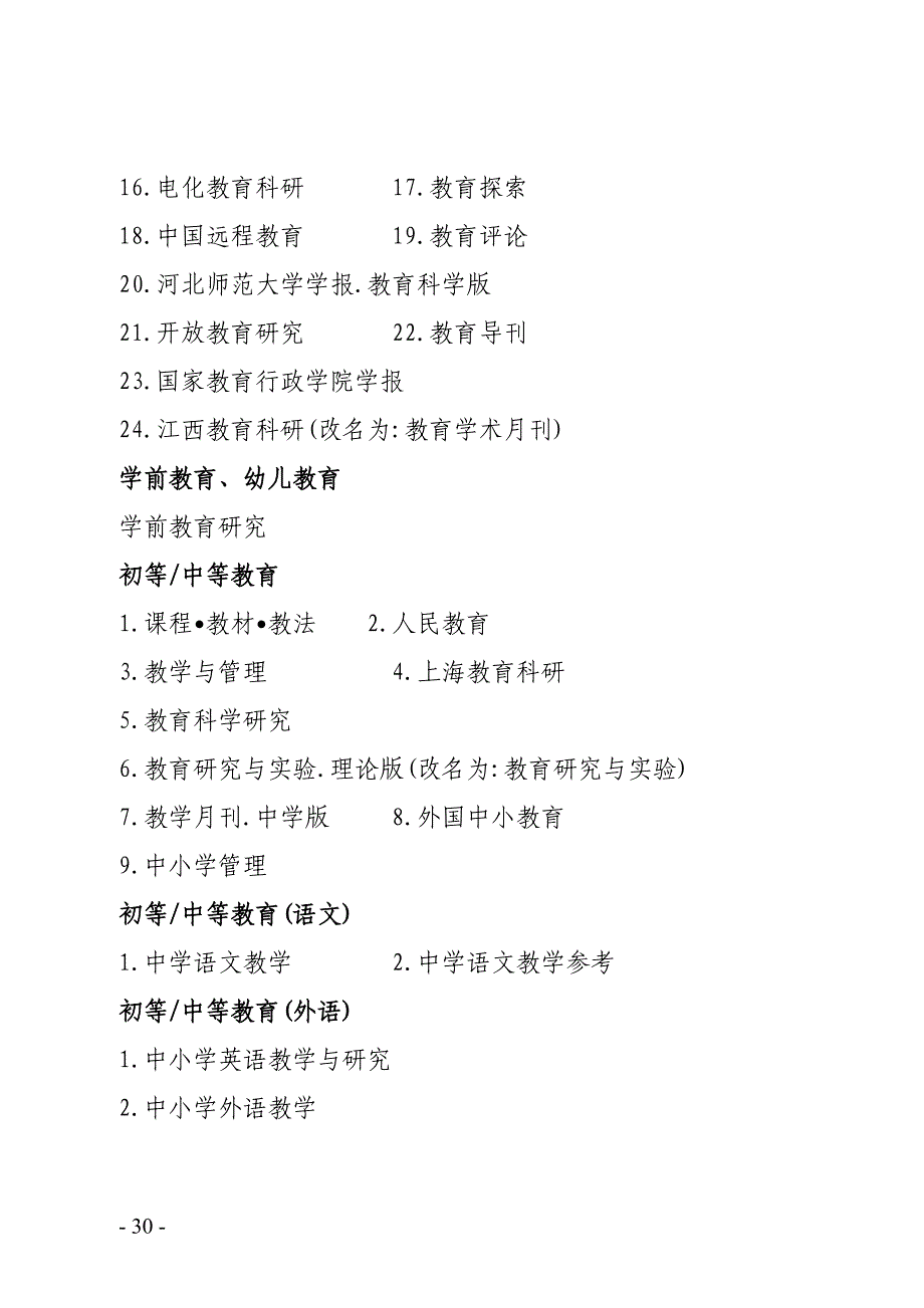 教育类北大核心和主流期刊推荐清单_第2页