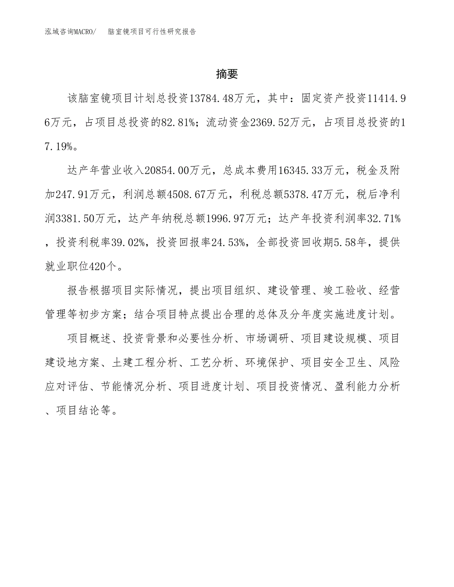 脑室镜项目可行性研究报告（总投资14000万元）（65亩）_第2页