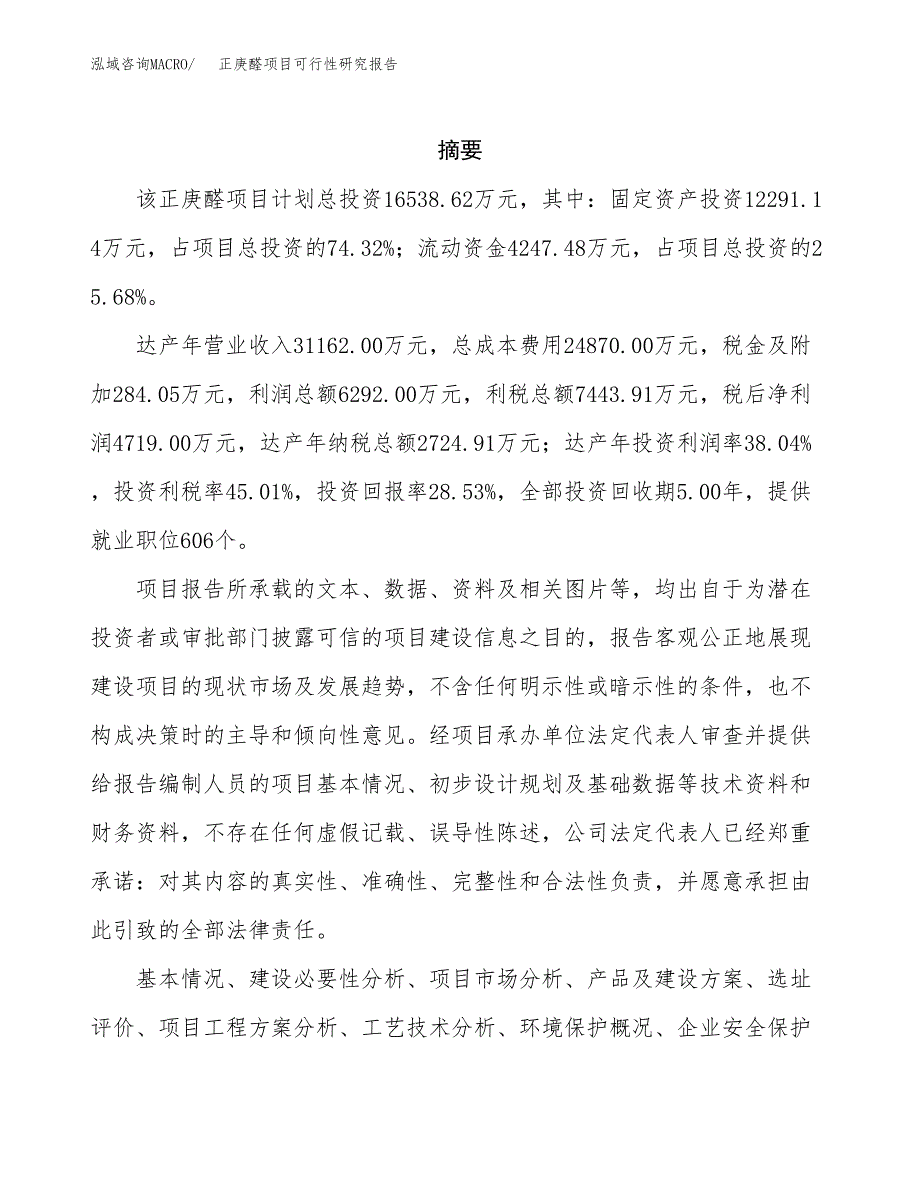 正庚醛项目可行性研究报告（总投资17000万元）（67亩）_第2页