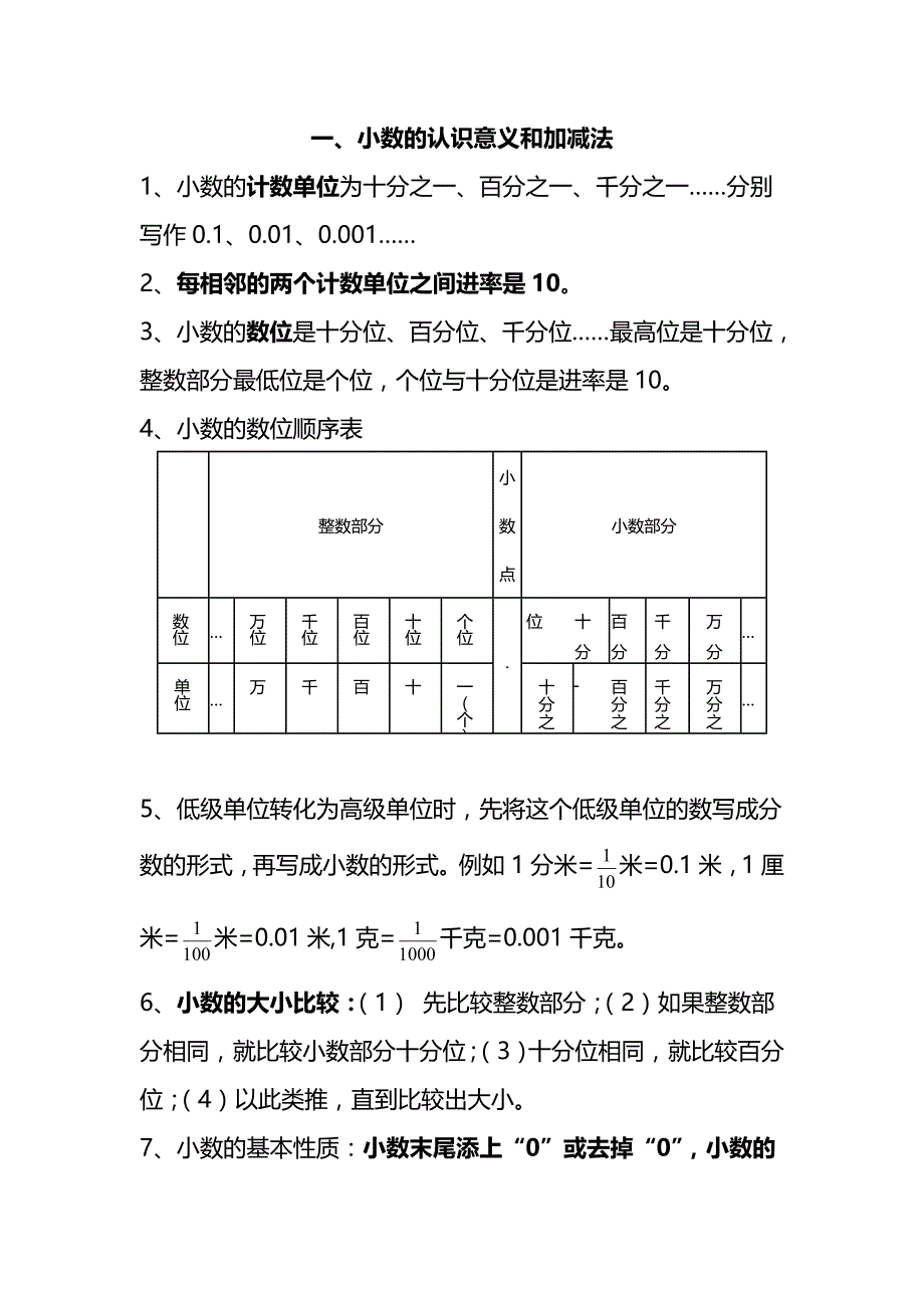 北师大版小学四年级数学下册知识点整理汇总及复习要点_第1页