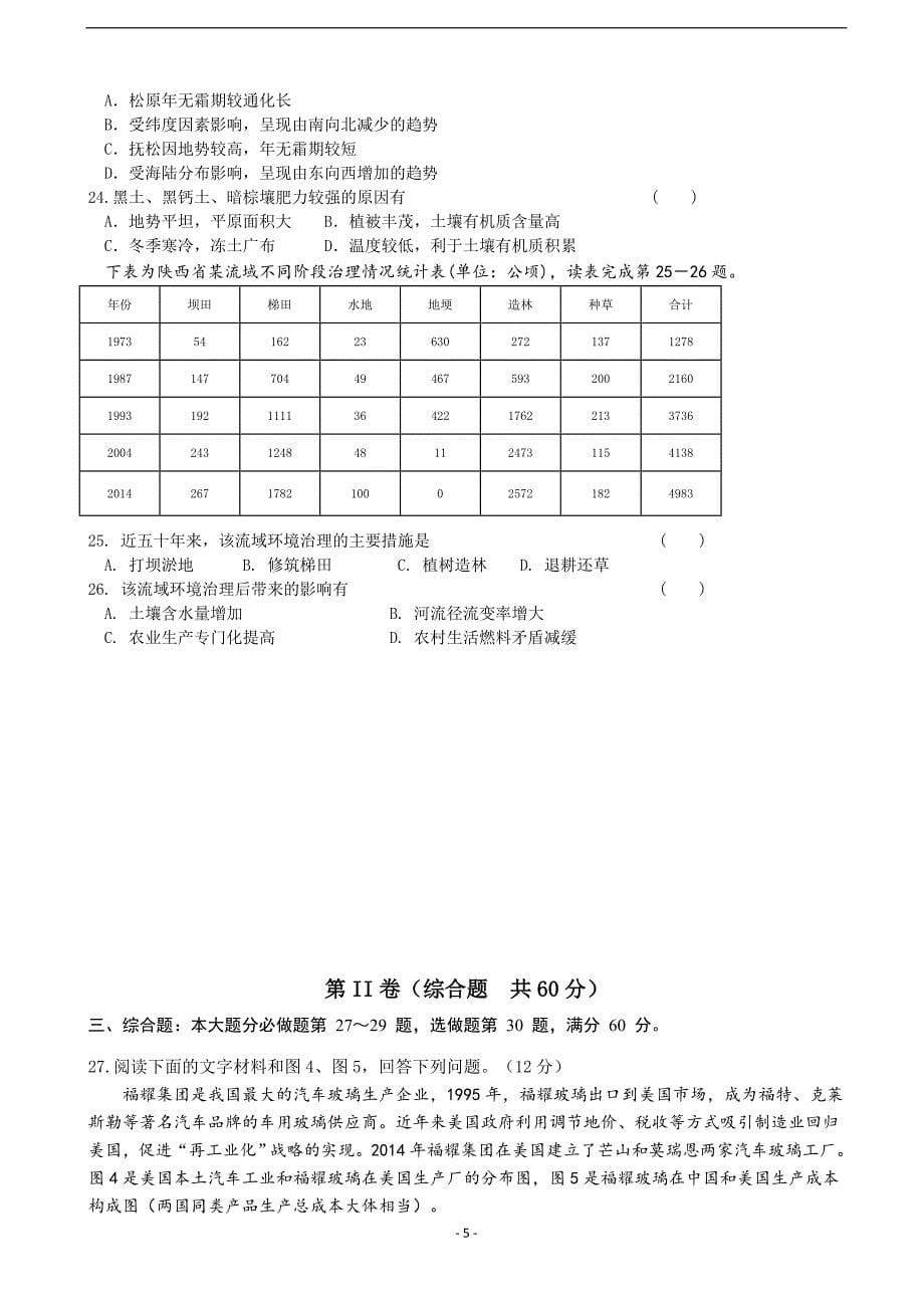 2018年江苏省高三5月第四次模拟考试 地理.doc_第5页