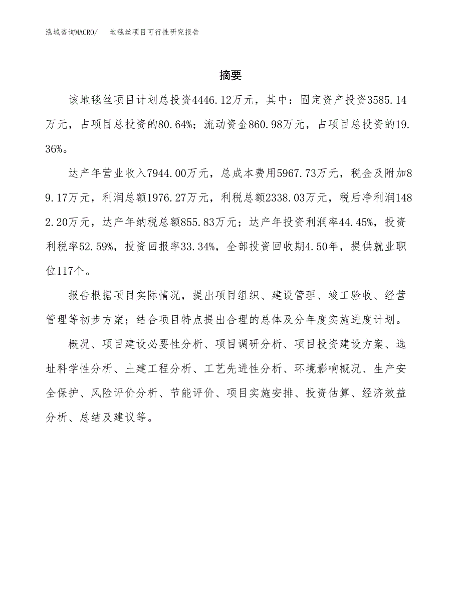 地毯丝项目可行性研究报告（总投资4000万元）（21亩）_第2页