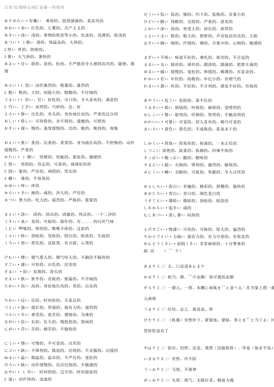 日语N2词汇大全_第1页