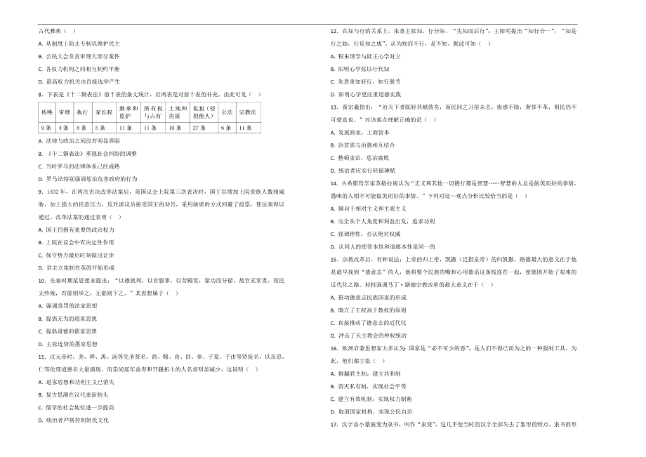 【100所名校】2017-2018年江西省高安中学高二下学期期中考历史试题（解析版）.doc_第2页