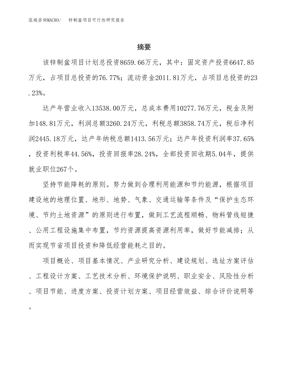 锌制盆项目可行性研究报告（总投资9000万元）（36亩）_第2页