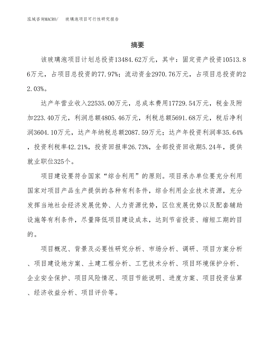 玻璃泡项目可行性研究报告（总投资13000万元）（54亩）_第2页