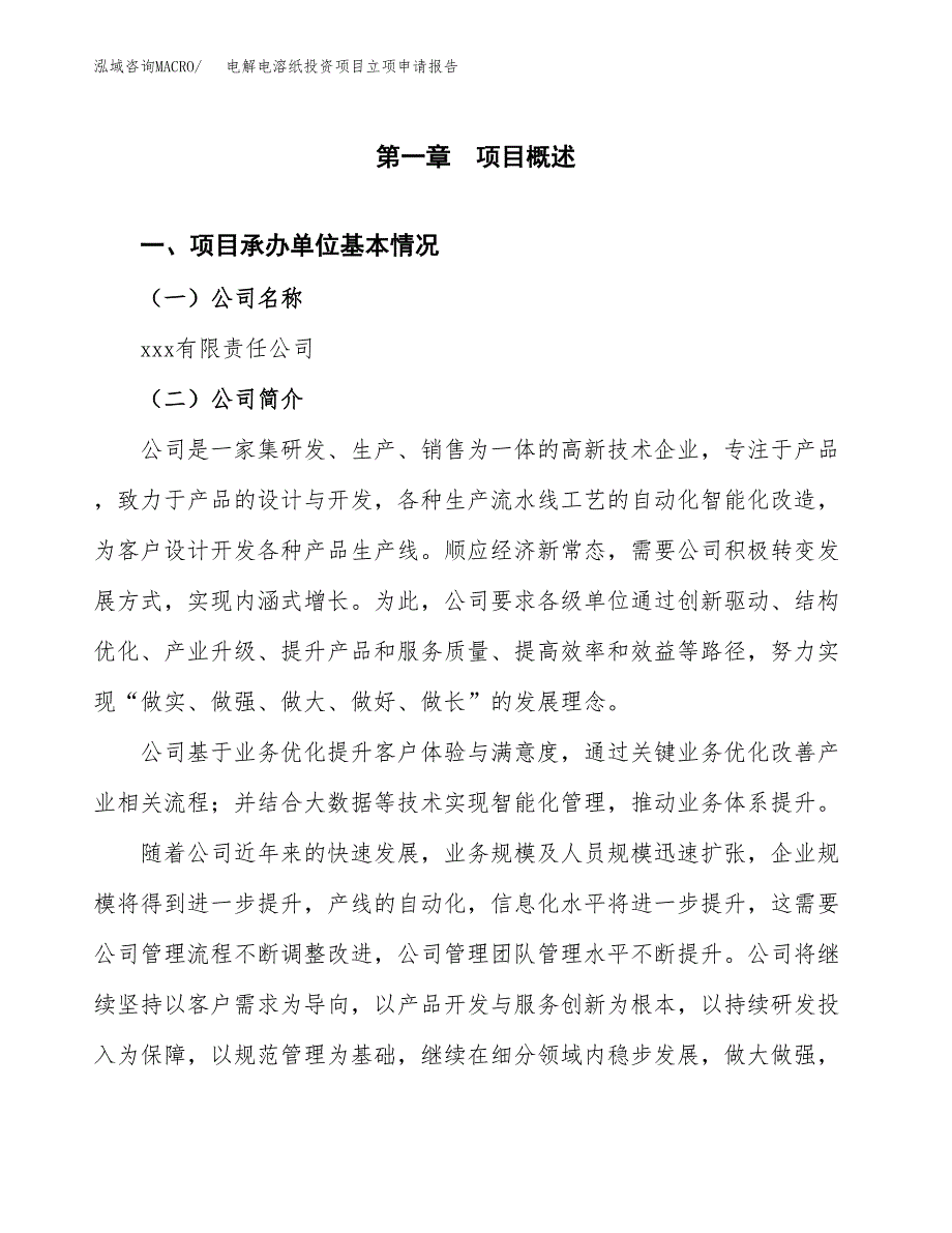 关于建设电解电溶纸投资项目立项申请报告.docx_第2页