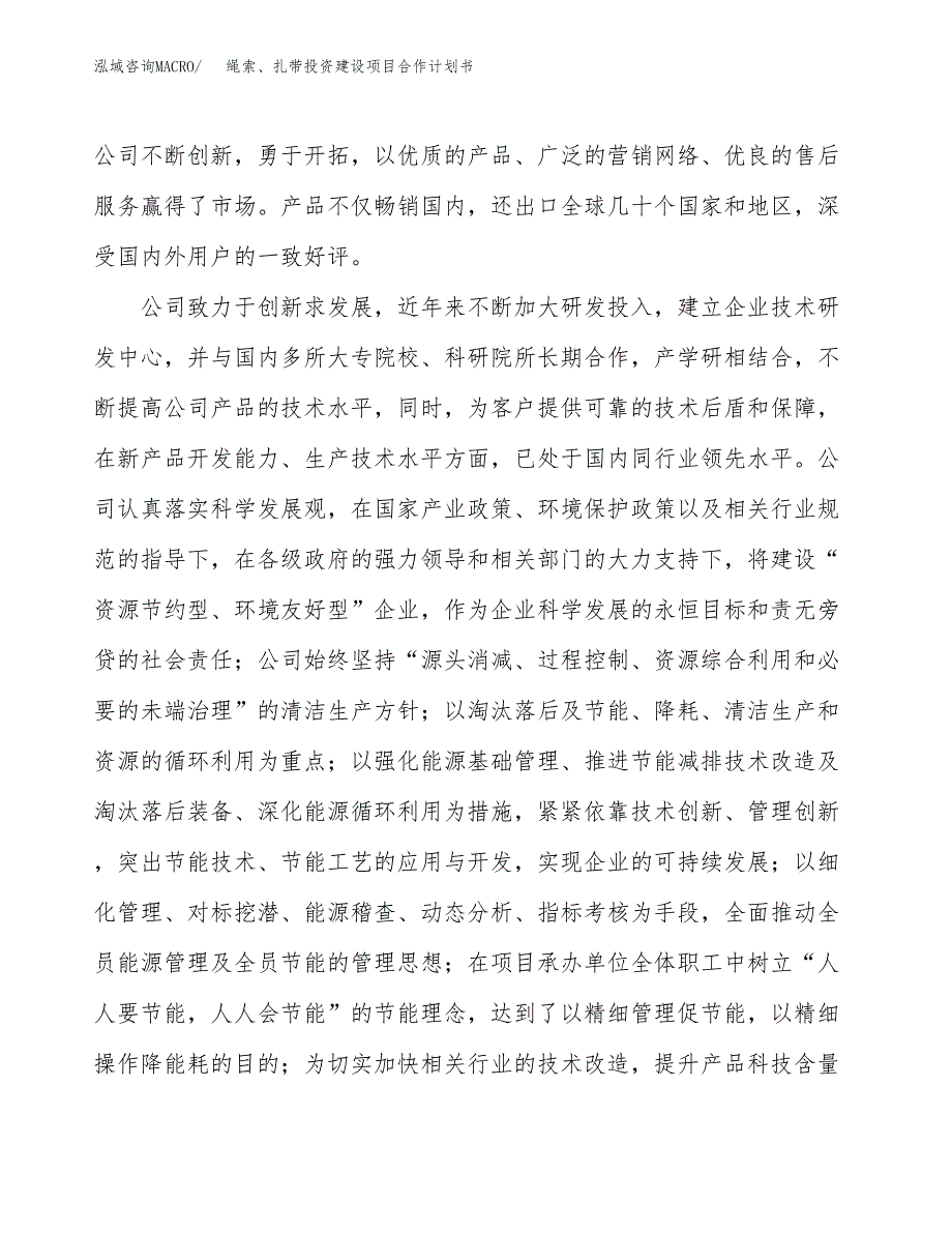 绳索、扎带投资建设项目合作计划书（样本）_第2页