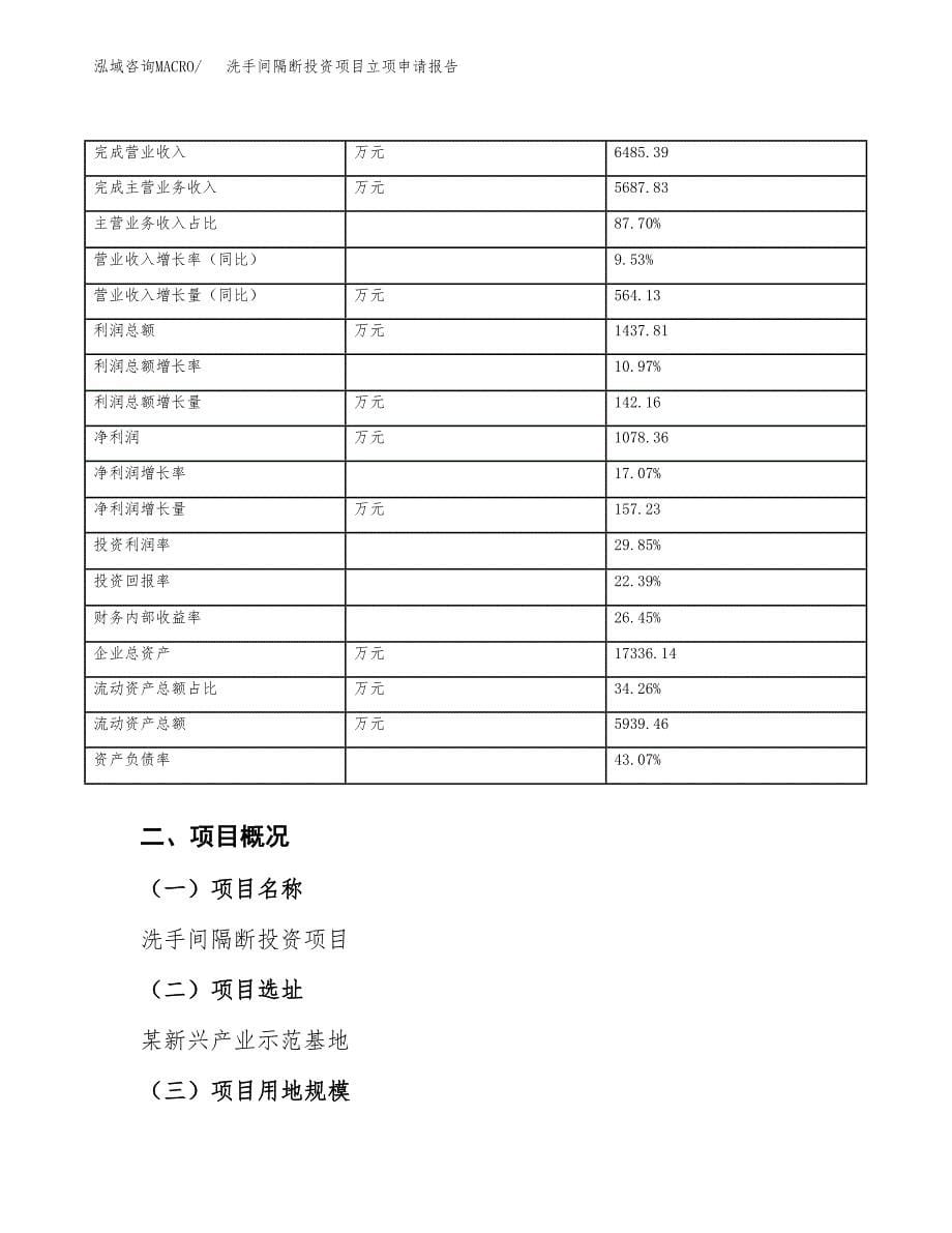 关于建设洗手间隔断投资项目立项申请报告.docx_第5页