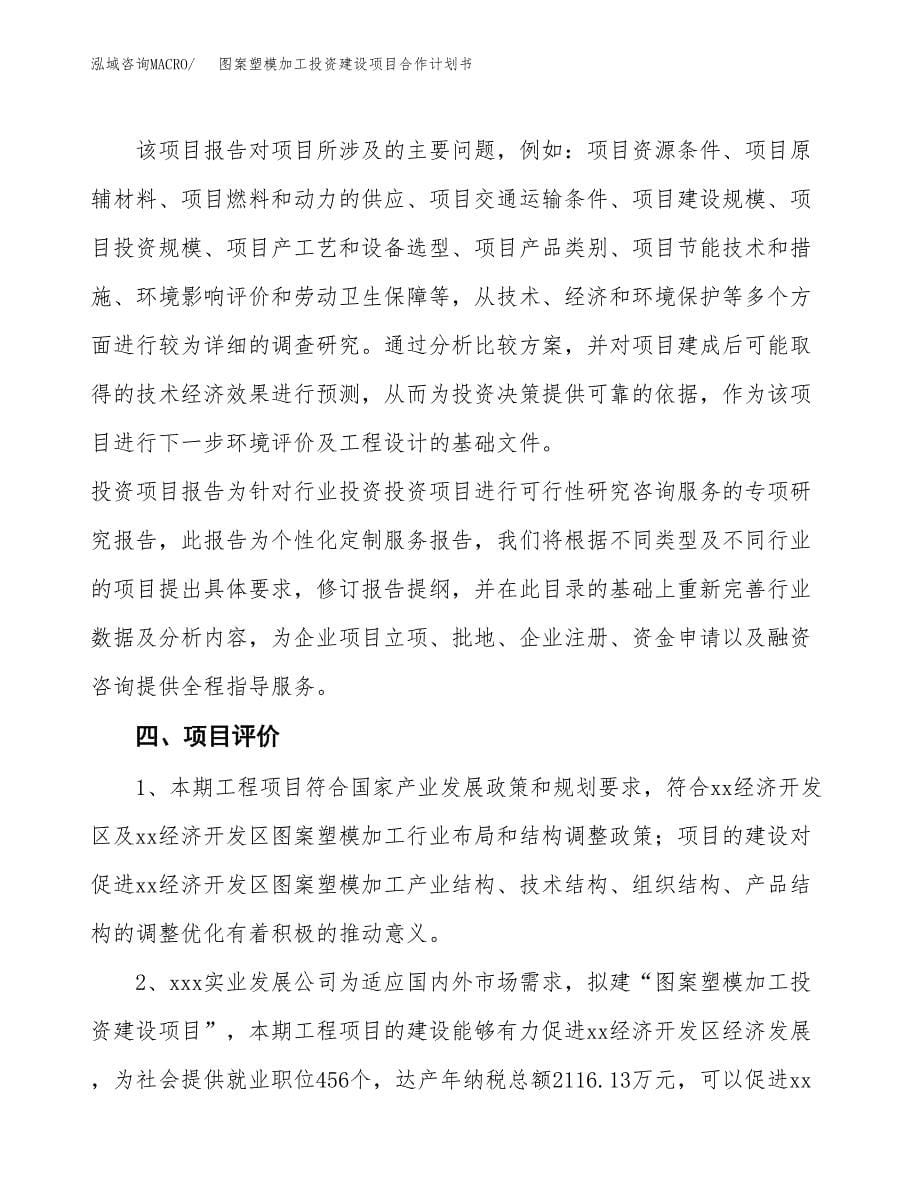 图案塑模加工投资建设项目合作计划书（样本）_第5页