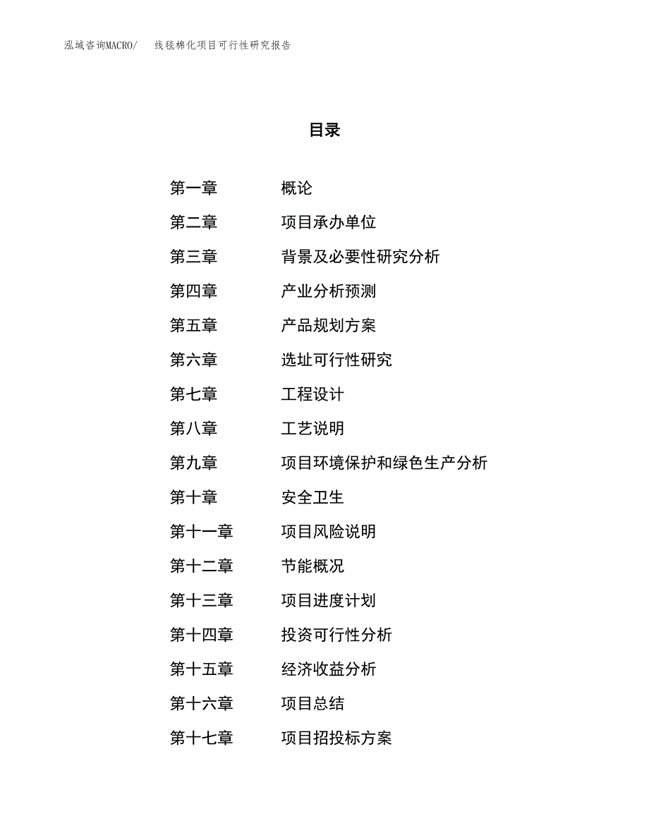 关于投资建设线毯棉化项目可行性研究报告.docx_第1页