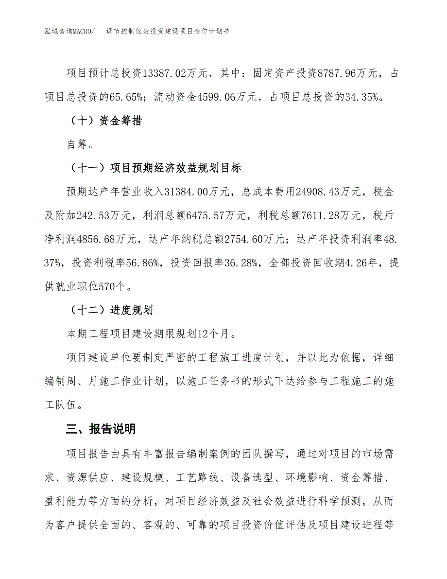 调节控制仪表投资建设项目合作计划书（样本）_第4页