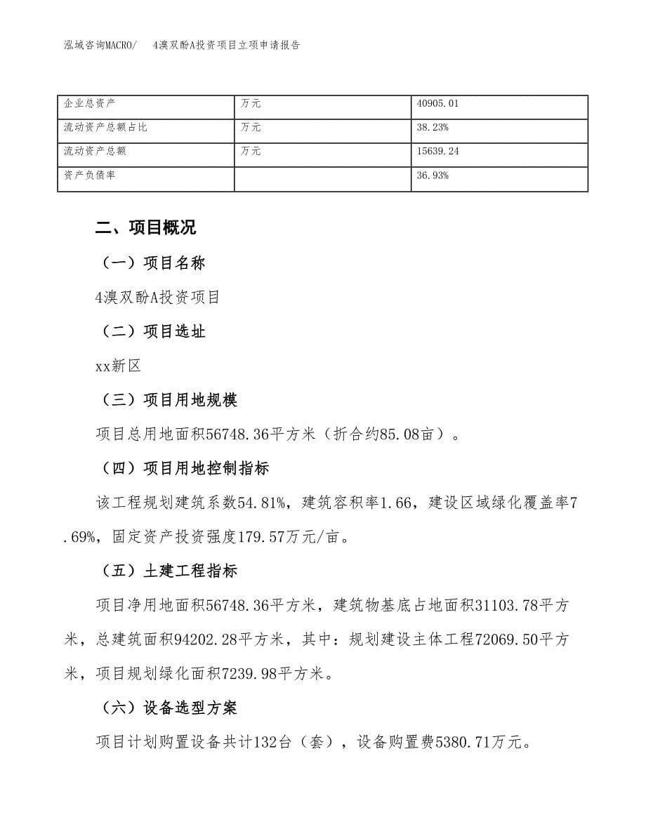 关于建设4溴双酚A投资项目立项申请报告.docx_第5页