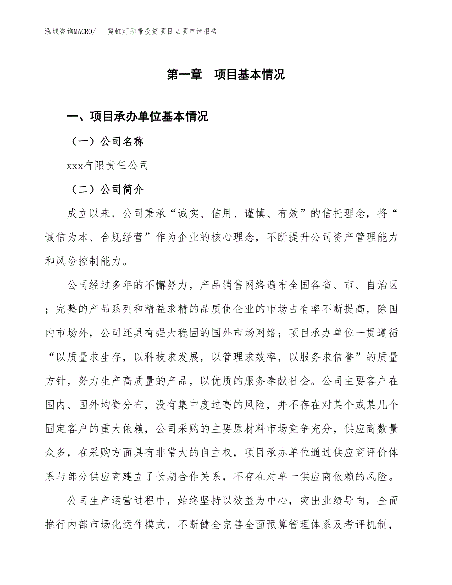 关于建设霓虹灯彩带投资项目立项申请报告.docx_第3页