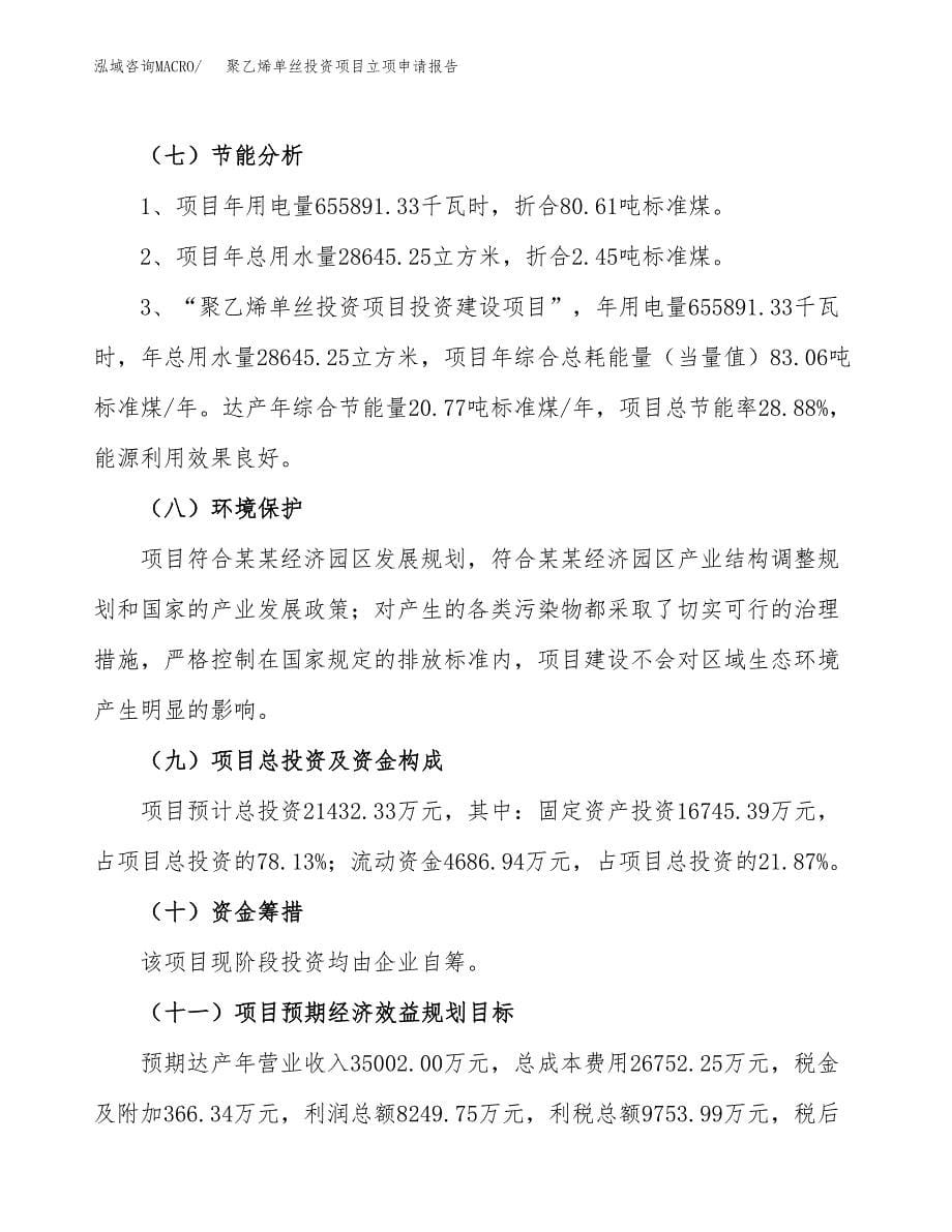 关于建设聚乙烯单丝投资项目立项申请报告.docx_第5页