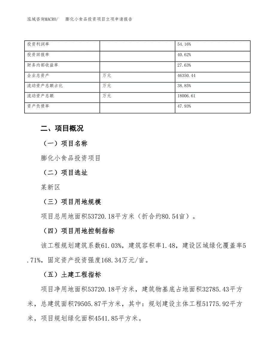 关于建设膨化小食品投资项目立项申请报告.docx_第5页