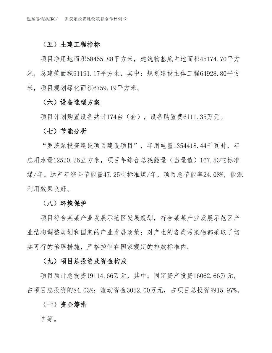 罗茨泵投资建设项目合作计划书（样本）_第4页