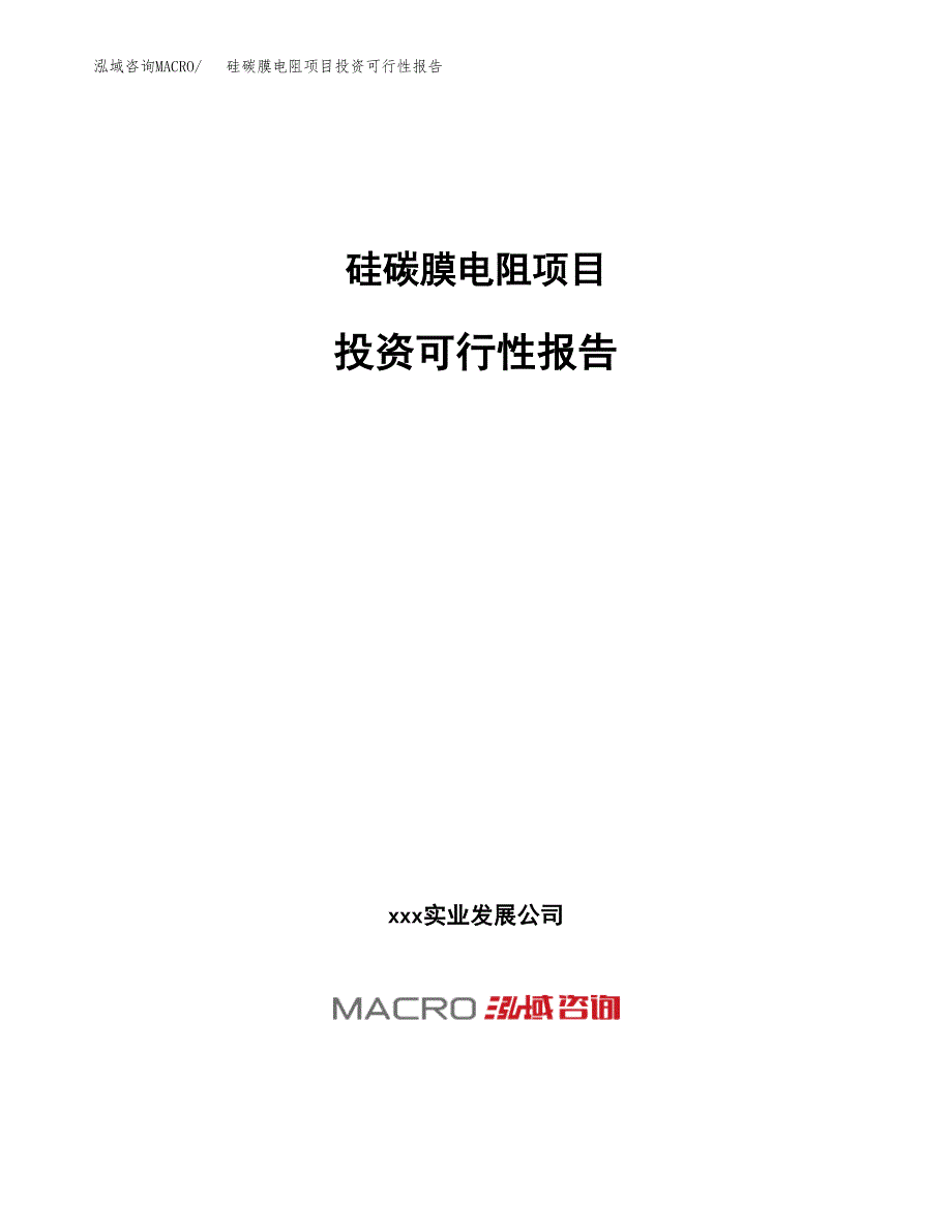 关于建设硅碳膜电阻项目投资可行性报告.docx_第1页