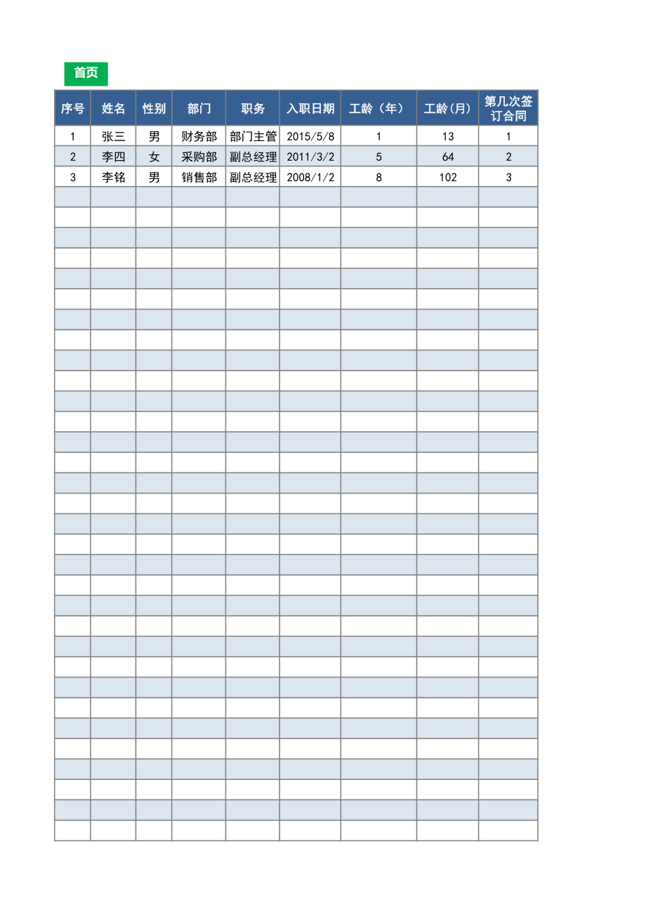 人事档案员工信息台账及人员结构分析表Excel(设置提醒)_第3页
