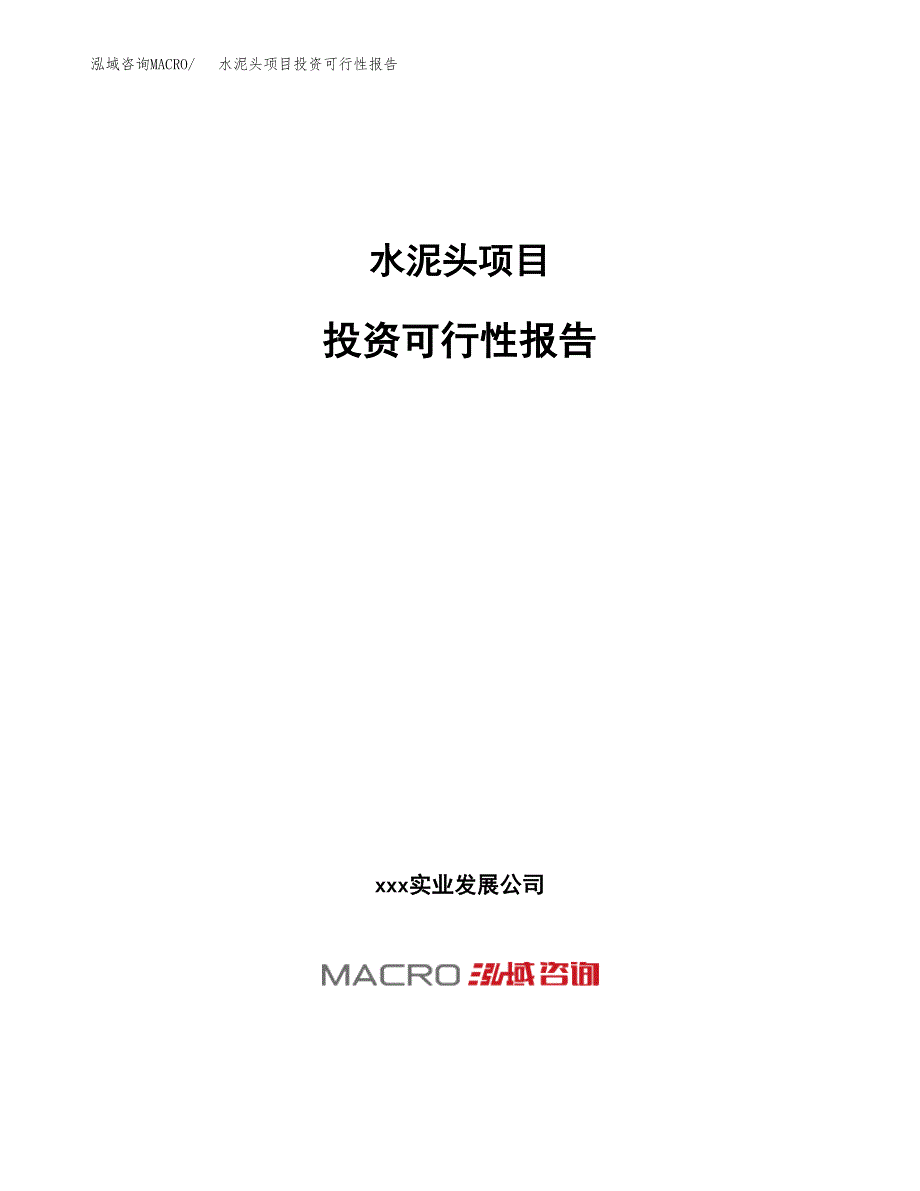 关于建设水泥头项目投资可行性报告.docx_第1页