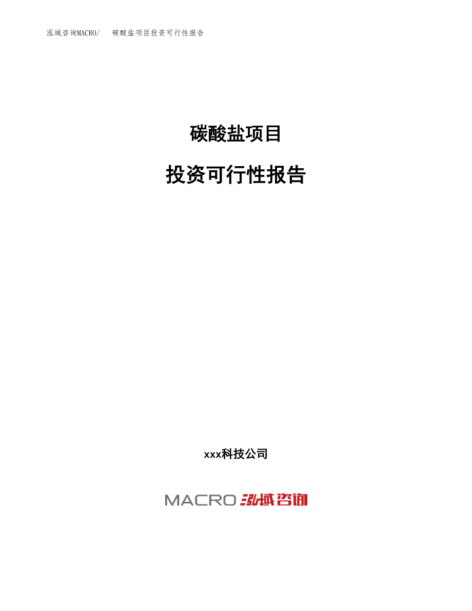 关于建设碳酸盐项目投资可行性报告.docx_第1页