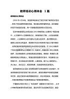 教师培训心得体会1篇