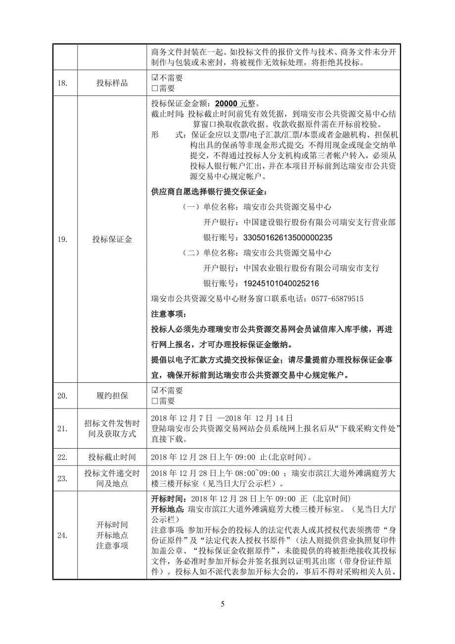 瑞安市人力资源和社会保障局光纤线路及社保容灾机房使用服务采购招标文件_第5页