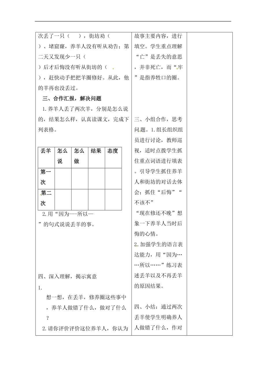 三年级下册语文导学案39亡羊补牢人教新课标_第2页