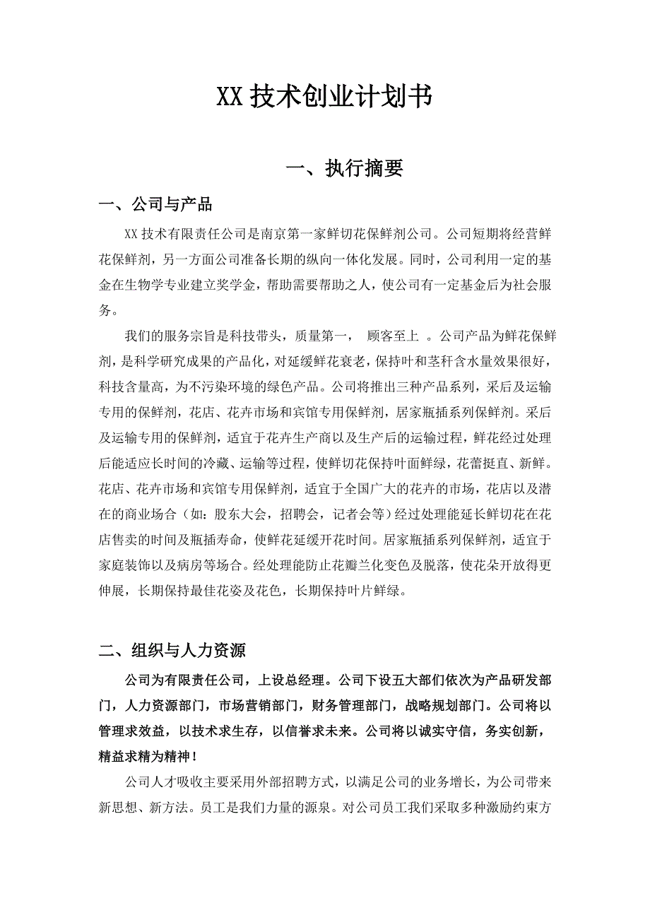 2019年XX技术开发前景及商业计划书_第1页