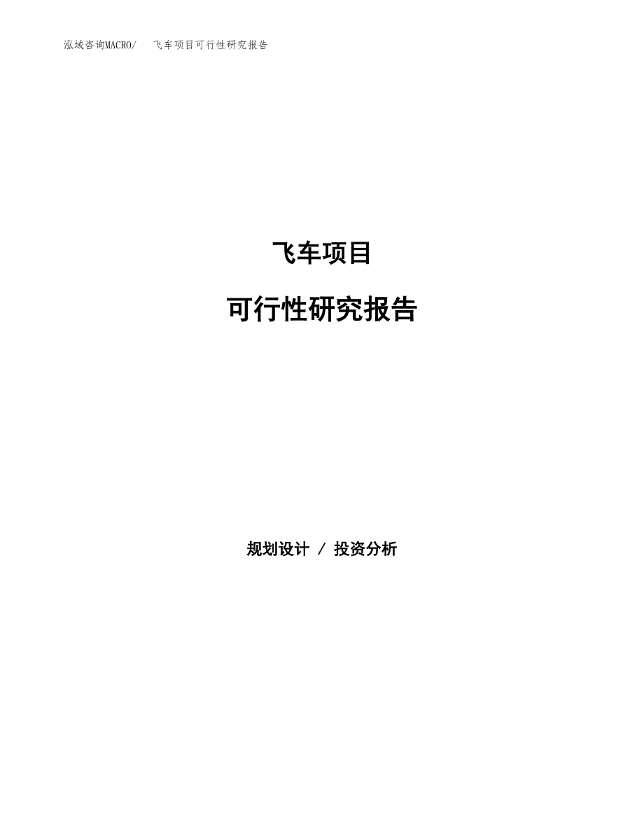 飞车项目可行性研究报告（总投资11000万元）（55亩）_第1页