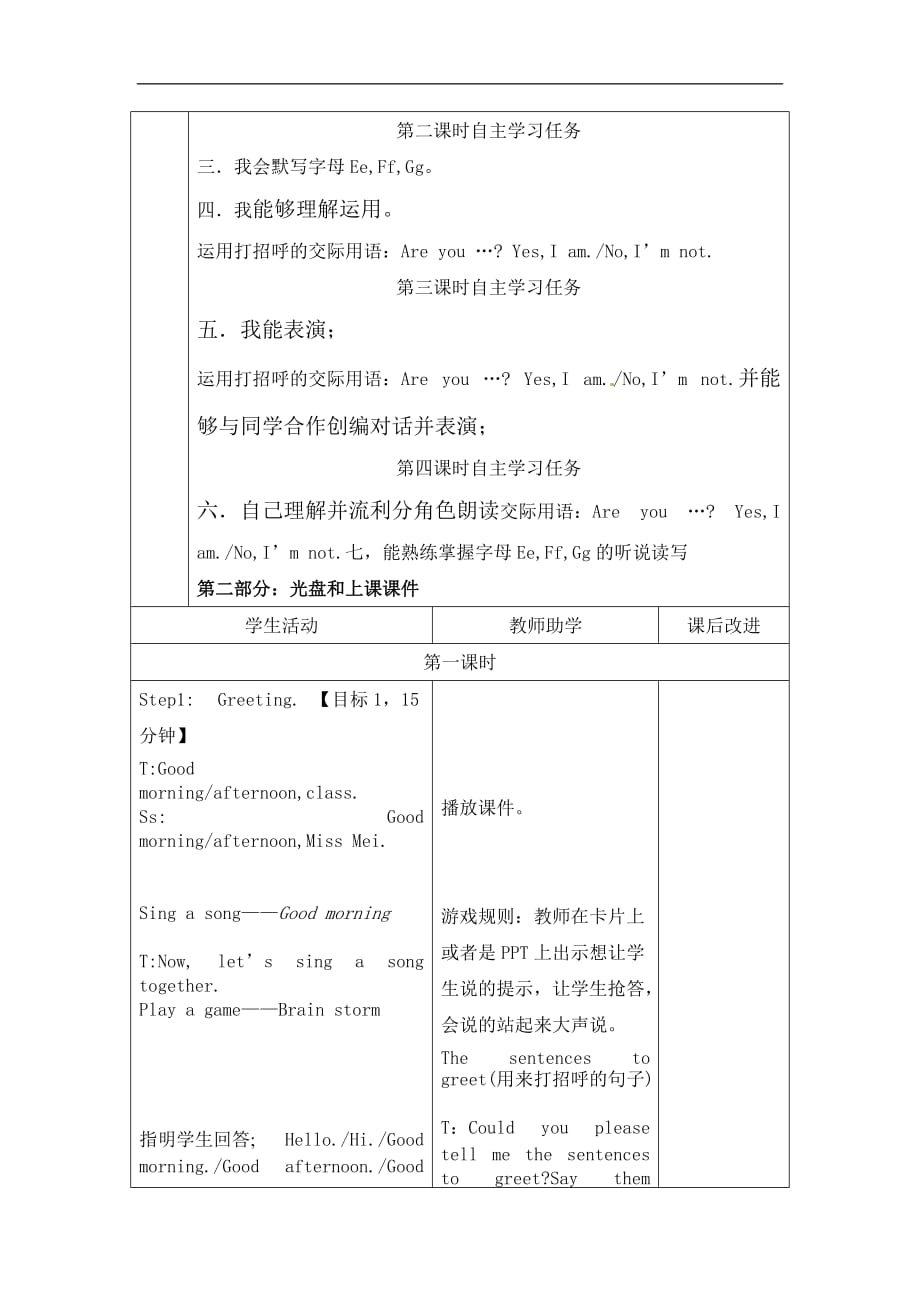 三年级上册英语教案Unit 2I’m Liu Tao译林版三起_第2页