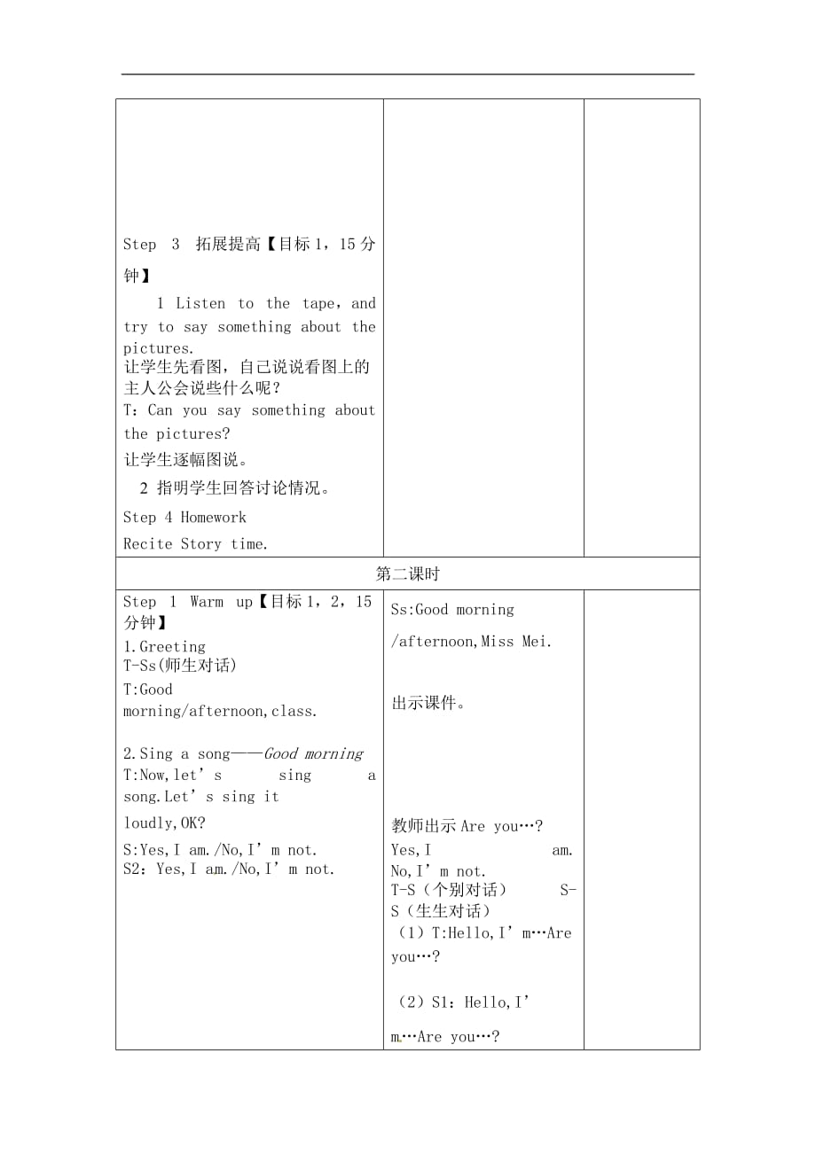 三年级上册英语教案Unit 2I’m Liu Tao译林版三起_第4页