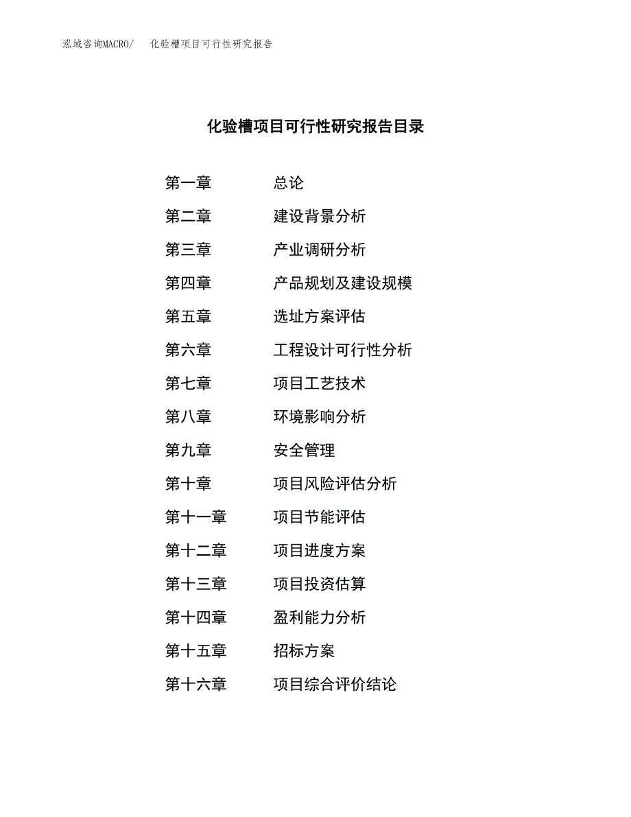 化验槽项目可行性研究报告（总投资18000万元）（76亩）_第2页