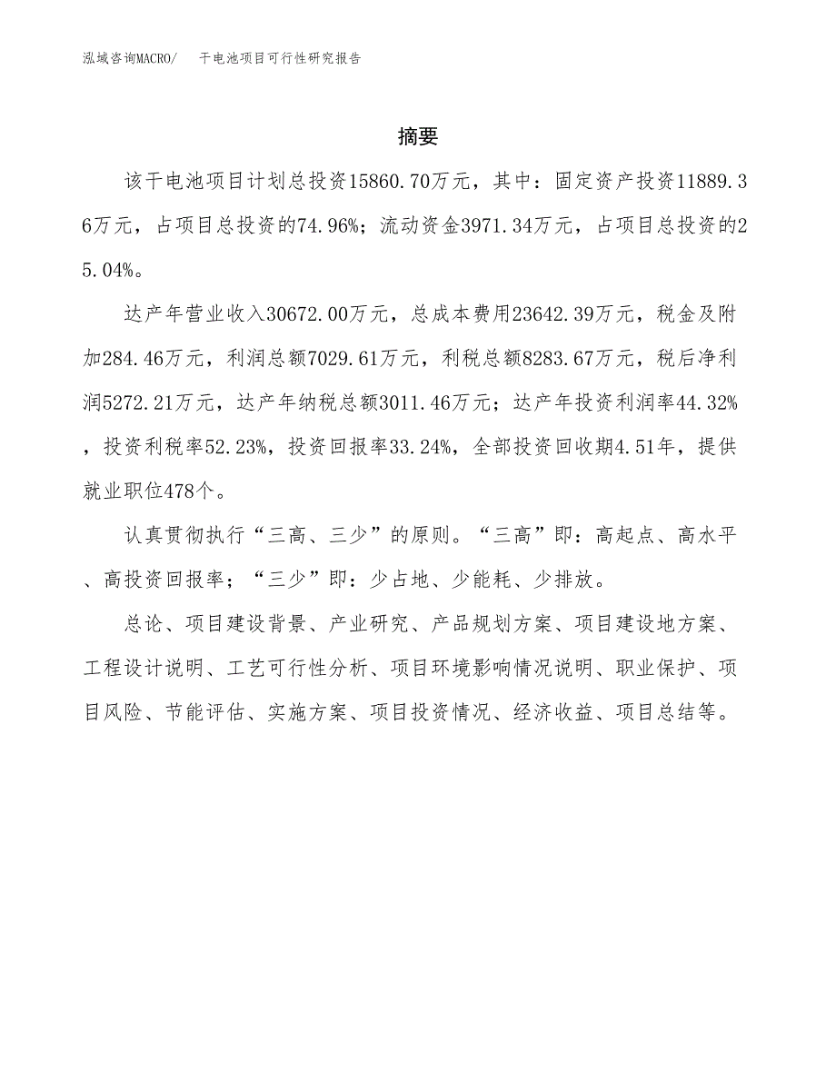 干电池项目可行性研究报告（总投资16000万元）（63亩）_第2页